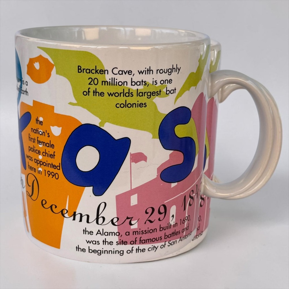 Starbucks States of Bean Texas Mug 1997 Vintage Oversized 20 oz Coffee Cup